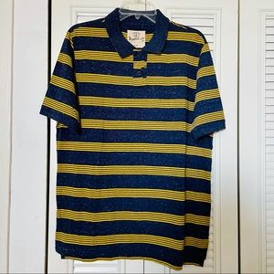NWT Men’s Blue and Yellow Striped Polo